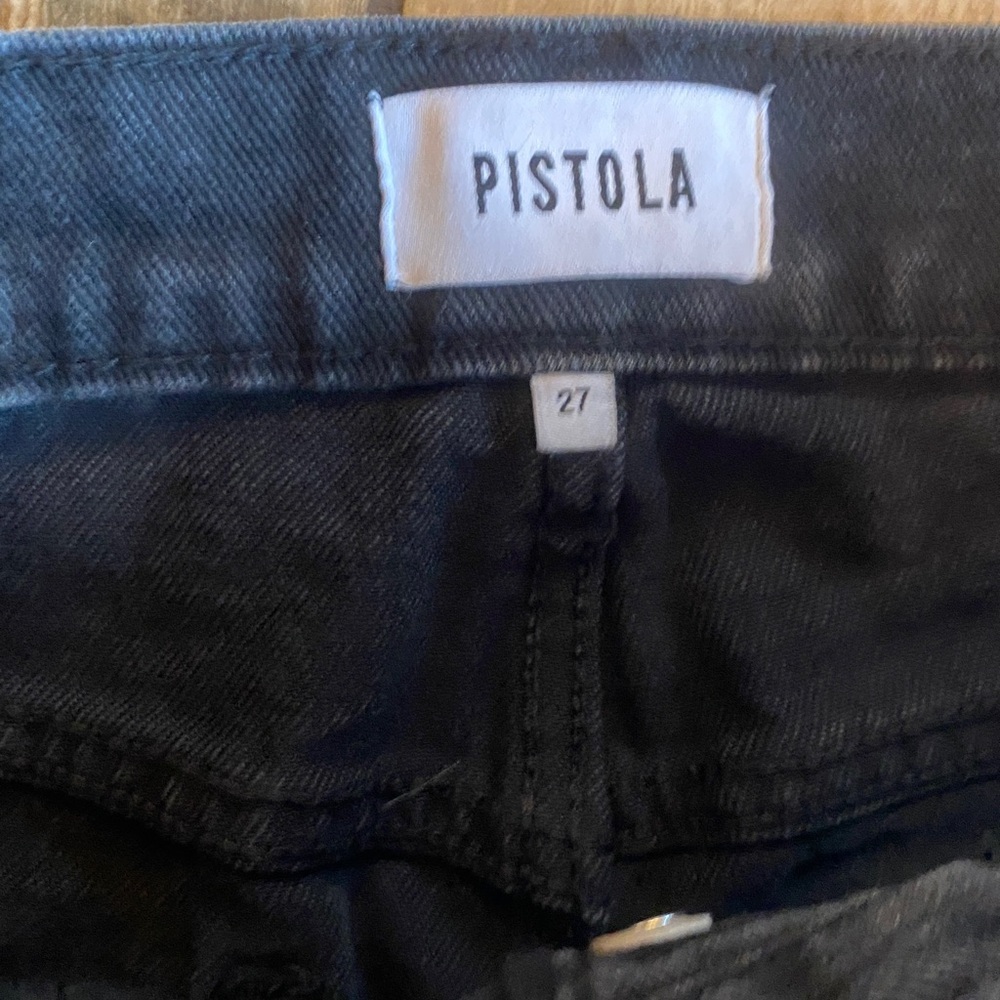 Pistola black high-rise jeans feature knee distressing - Picture 3 of 10